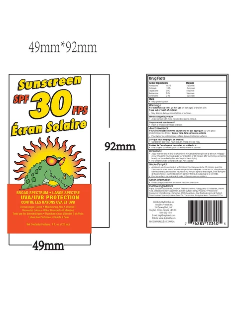 Croc Bloc Broad Spectrum SPF 30 FPS Ecran Solaire 포장