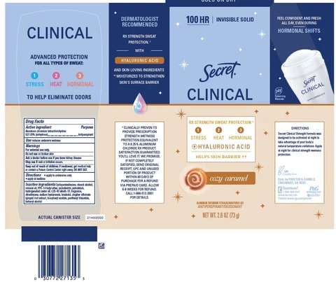 Secret Clinical Cozy Caramel Invisible 포장