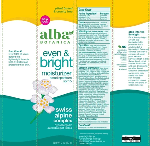 Alba Botanica Even Advanced Moisturizer SPF15 포장