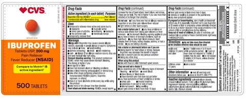 611R- CVS Ibuprofen Tablets 500ct label