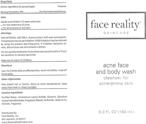 Acne Face and Body Wash packaging