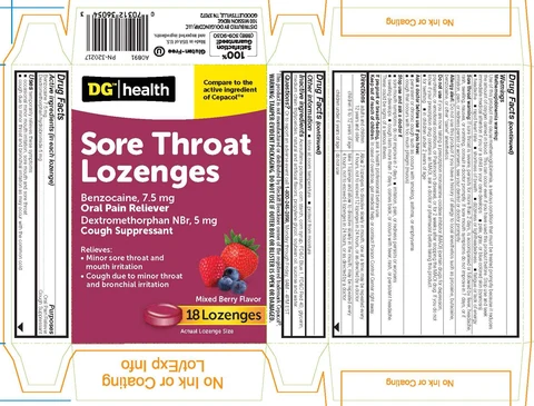 mixed berry sore throat and cough lozenge 포장