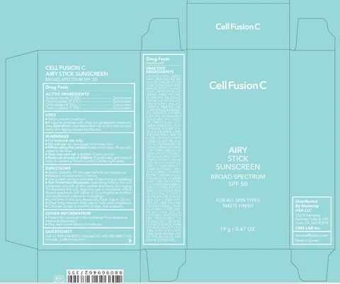 Cell Fusion C Airy Stick Sunscreen Broad Spectrum SPF 50 포장