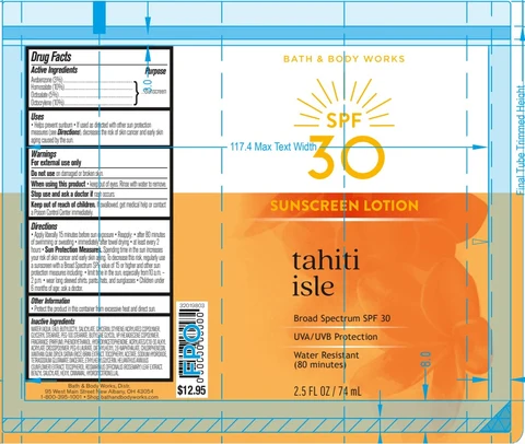 Bath and Body Works SPFTahiti Isle 포장