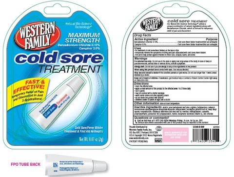 Western Family Cold Sore Treatment packaging