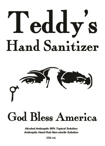 Teddys Hand Sanitizer packaging