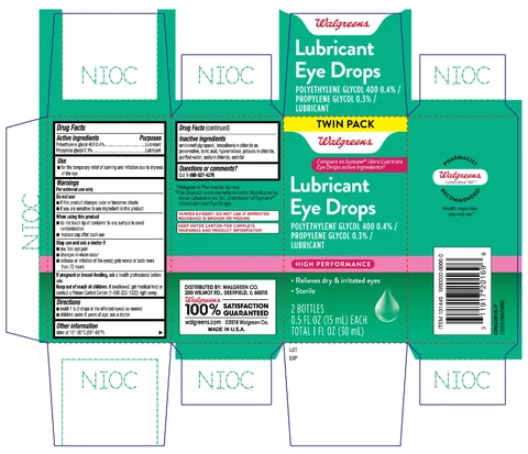 Walgreens Lubricant Eye Drops High Performance 15mL twin pack