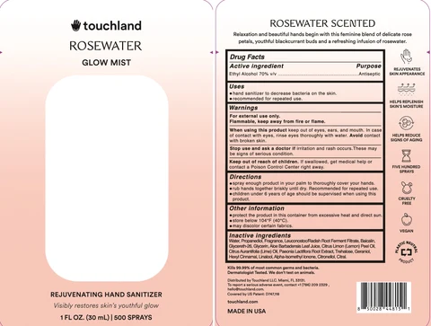 Touchland Glow Mist Hand Sanitizer Rosewater 포장