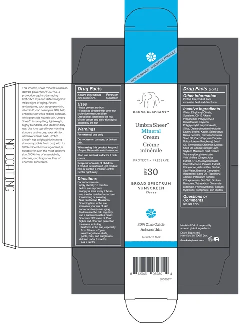 Umbra Sheer Mineral Cream SPF 30 포장