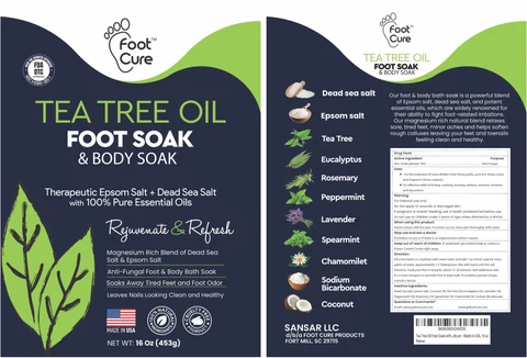 Tea Tree Oil Foot Soak and Body Soak packaging