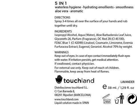 TOUCHLAND kub2go Hand Sanitizer Lavender 포장