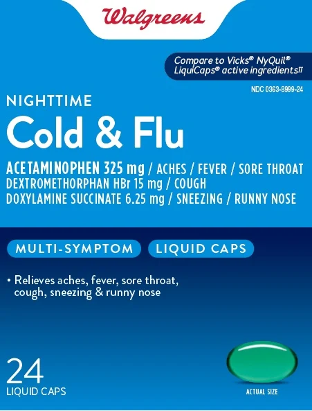 Walgreens NightTime Cold and Flu packaging