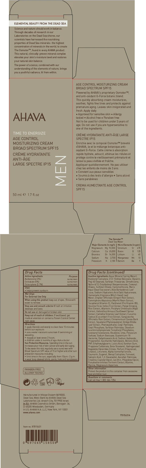 AHAVA ACTIVE DEADSEA MINERALS TIME TO ENERGIZE AGE CONTROL MOISTURIZING BROAD SPECTRUM SPF15 포장
