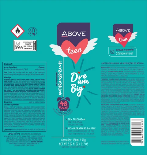 Antiperspirant Above Teen Dream Big 포장