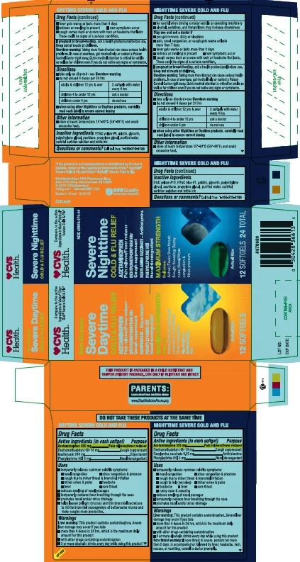 CVS Daytime COLD and FLU RELIEF and Nighttime COLD and FLU RELIEF packaging
