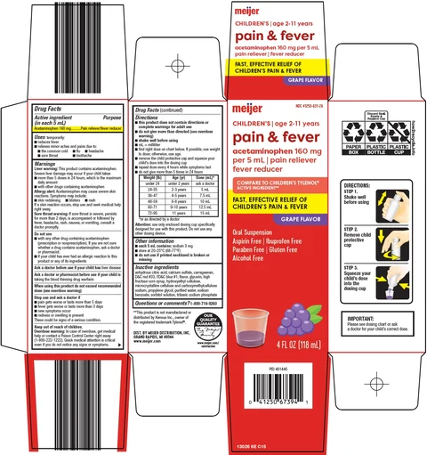 Childrens Pain and Fever packaging