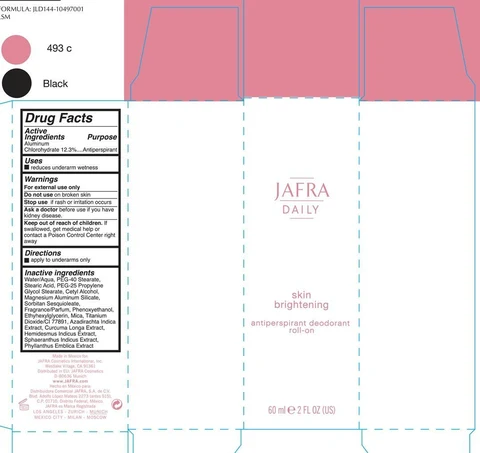 Skin brightening antiperspirant deodorant roll-onJafra Daily packaging