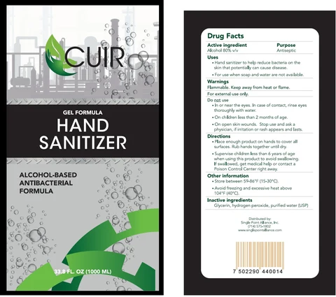 CUIR Hand Sanitizer packaging