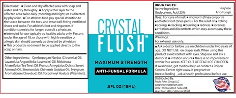 CRYSTAL FLUSHMaximum Strength Anti-Fungal Formula packaging