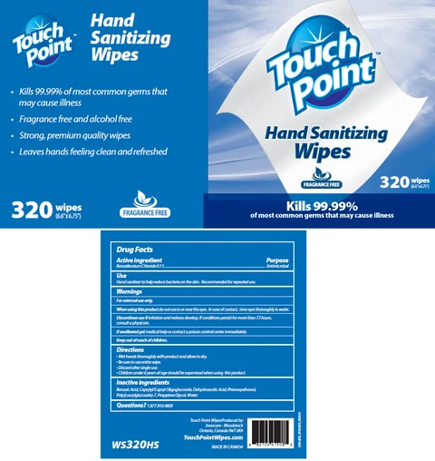 Touchpoint Hand Sanitizing Wipes Fragrance Free 포장