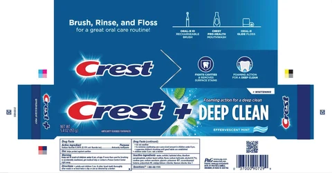 CrestPlusDeep Clean plus Whitening Effervescent Mint 포장