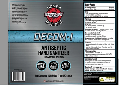 Decon-I Antiseptic Hand Sanitizer 포장