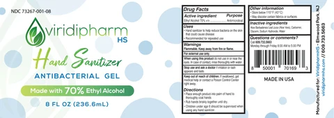 Viridipharm Hand Sanitizer Antibacterial 포장