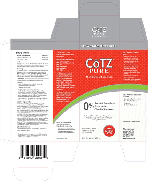 Cotz Pure SPF 30 Sunscreen 포장