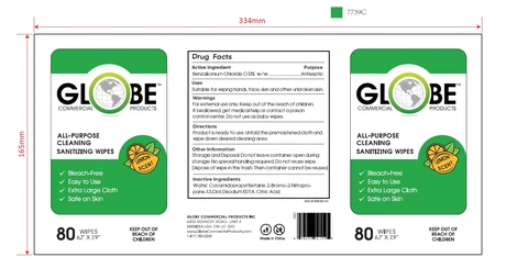 All Purpose Cleaning and Sanitizing Wipes 포장