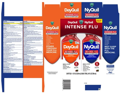 Vicks DayQuil and Vicks NyQuilINTENSE FLU 포장