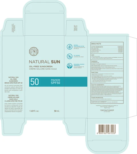 THEFACESHOP Natural Sun Oil-Free Sunscreen Broad Spectrum SPF 50 포장