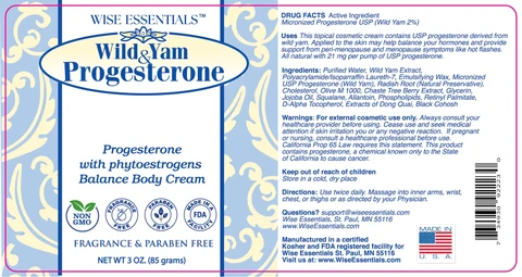 Wild Yam and Progesterone packaging