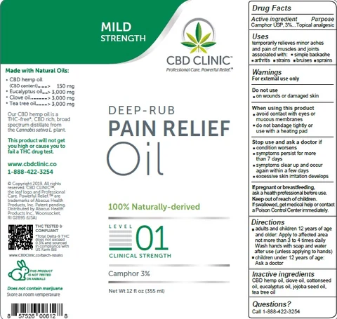 CBD Clinic Deep-Rub Pain Relief - Level 1 packaging