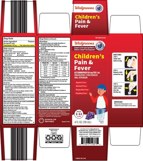 childrens pain and fever packaging