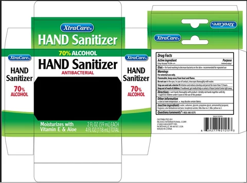 Hand sanitizer 2oz 2pk with aloe vera packaging