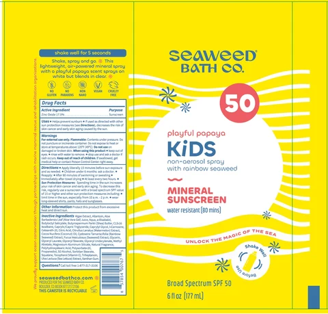Seaweed Bath Co Playful Papaya Kids Sunscreen SPF 50 포장