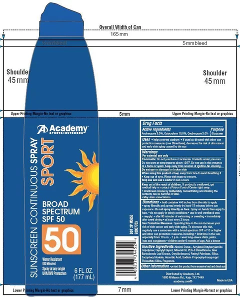 Academy Continuous SportSPF 50 packaging