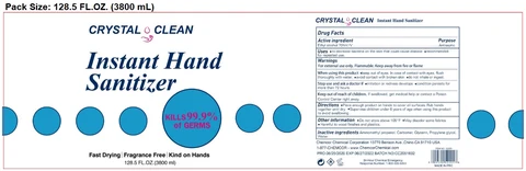 Crystal Clean Instant Hand Sanitizer 포장