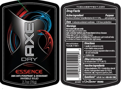 Axe EssenceInvisible Solid Antiperspirant and Deodorant 포장