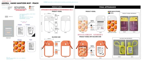 AMORA Hand Sanitizer Mist Peach 포장