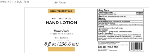 BODY PRESCRIPTIONS Butter Pecan INFUSED WITH VITAMIN E ANTIBACTERIAL HAND 포장