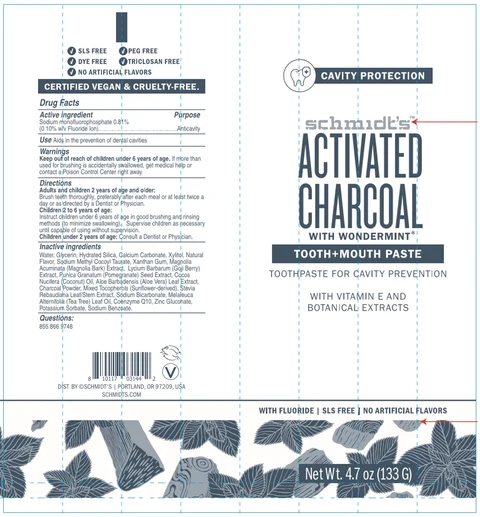 SchmidtsACTIVATED CHARCOAL WITH WONDERMINT TOOTH AND MOUTH 포장