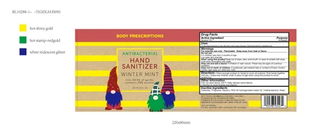 BODY PRESCRIPTIONS WINTER MINT ANTIBACTERIAL HAND SANITIZER 포장