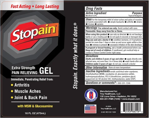Stopain Extra Strength Gel packaging