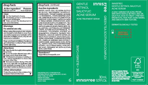 innisfree Gentle Retinol Salicylic Acne Serum packaging