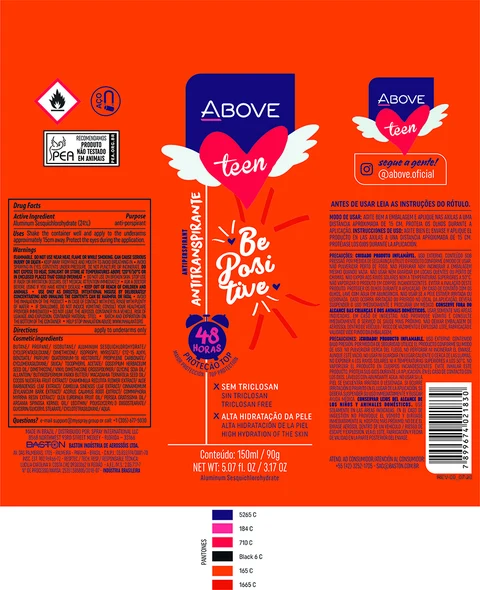 Antiperspirant Above Teen Be Positive 포장