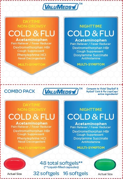 Daytime Non Drows Cold and Flu and Nighttime Cold and 포장