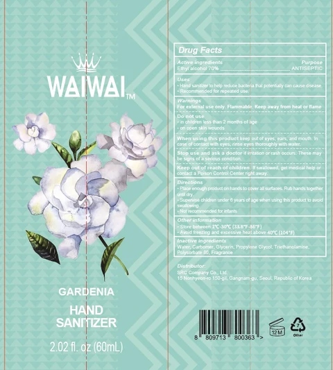 WAIWAI GARDENIA HAND SANITIZER packaging