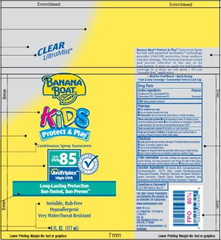 Banana Boat Kids Protect and Play SPF 85 포장