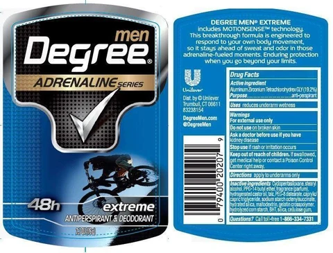 DegreeAdrenaline Extreme Antiperspirant Deodorant 포장